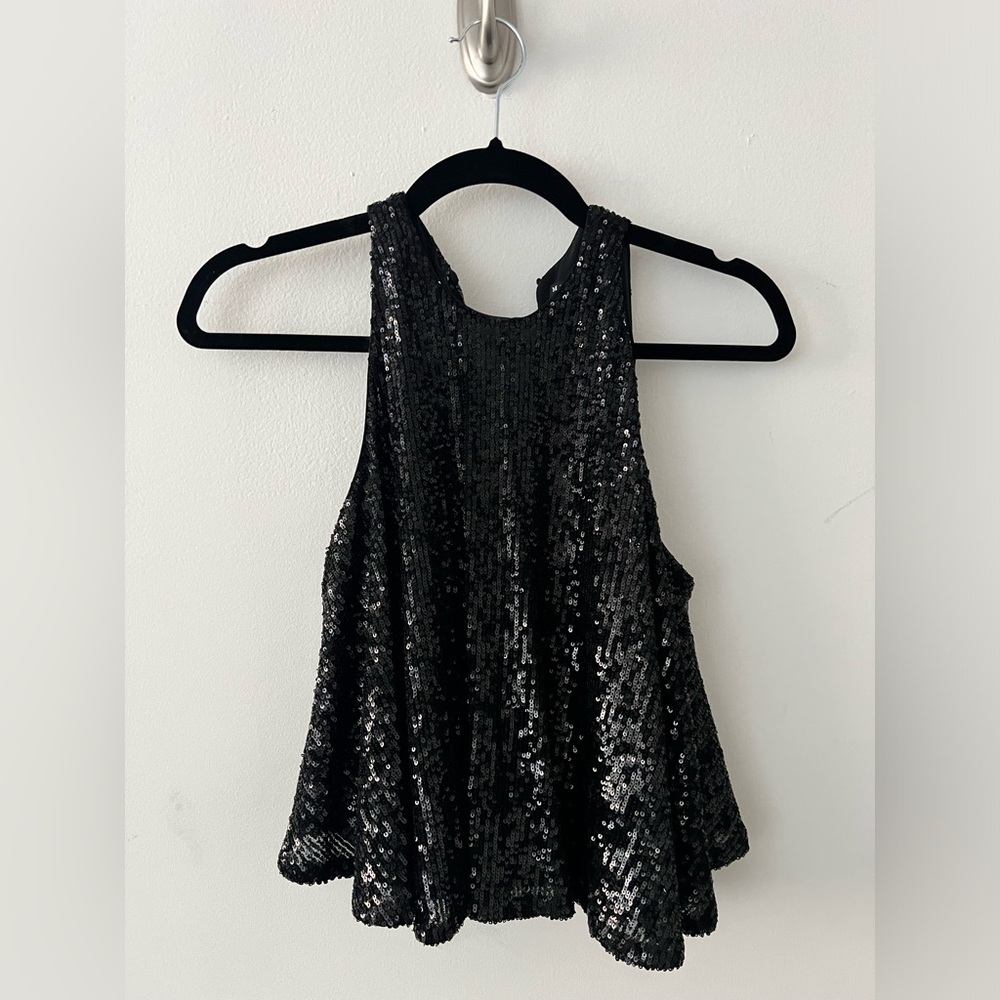 Marciano black sequin top